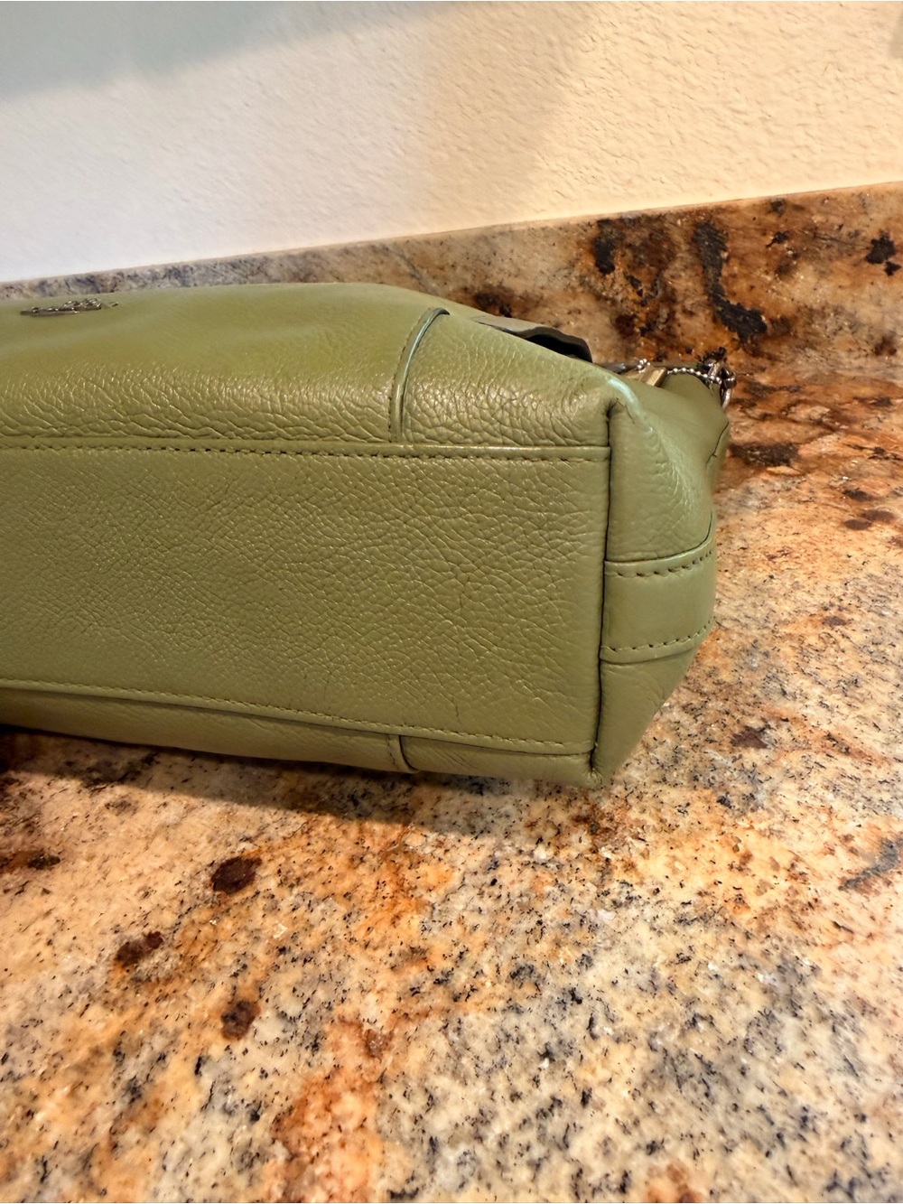 Coach Olive Green Leather Shoulder Hobo - Picture 5 of 9
